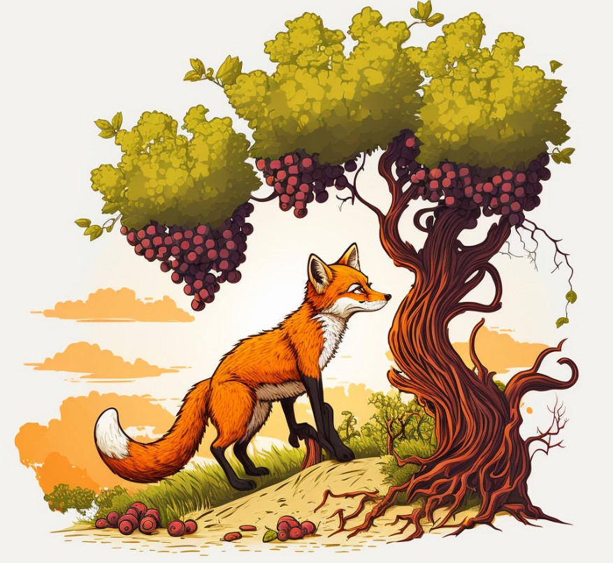 लोमड़ी और अंगूर की कहानी: (The Fox and the Grapes)